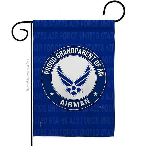 Breeze Decor G158550-BO Proud Grandparent Airman Garden Flag Armed Forces Air Force 13 x 18.5 in. Double-Sided Decorative Vertical Flags for House Decoration Banner Yard Gift