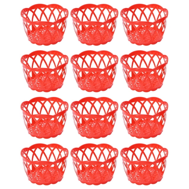 12pcs Plastic Egg Embalse Basking Fruit Soporte Holder Hollow-Out Cesta para Supermercado