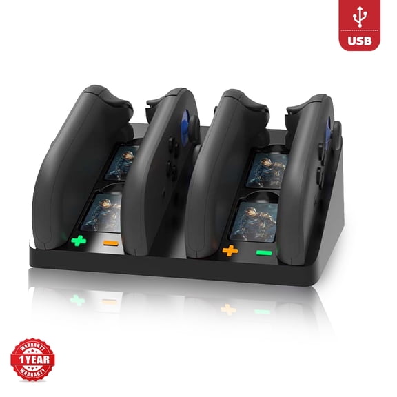 4-in-1 Joy-Con Charging Dock for Switch 2 – Fast Charger Stand with USB-C & LED Indicator