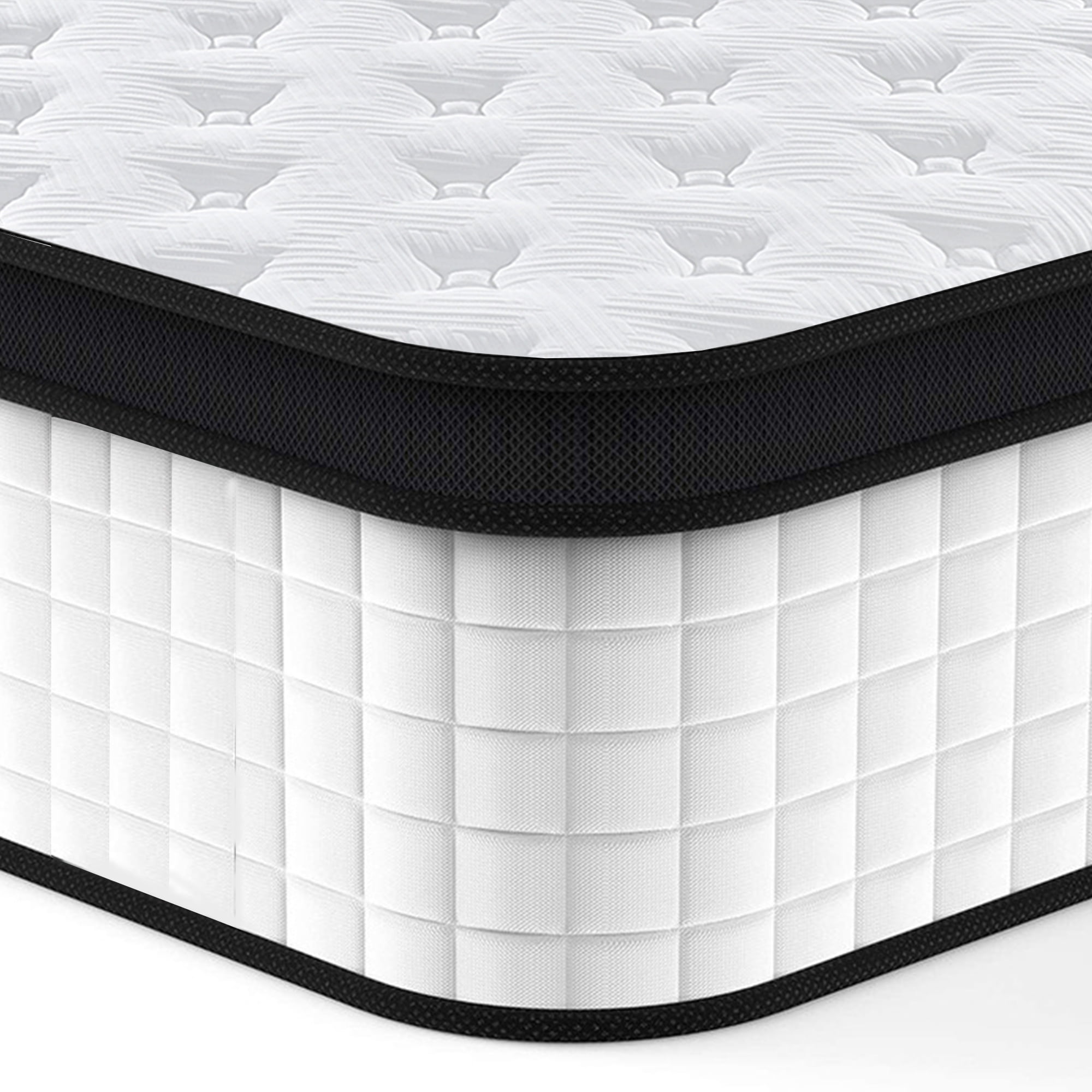 Miniyam Mattress for Adults, 12" Medium Plush Memory Foam with Pocket Springs, Queen