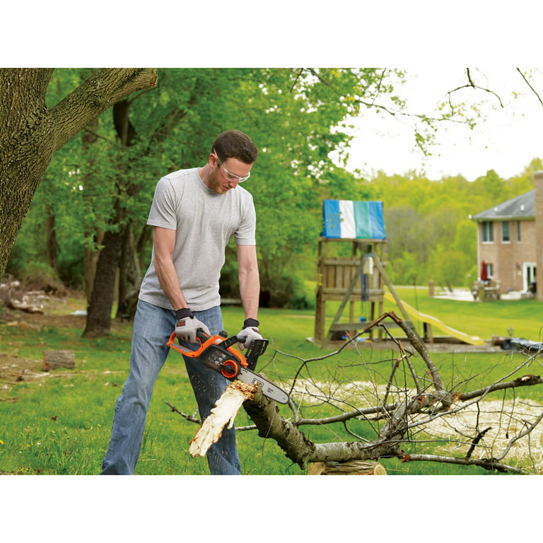BLACK+DECKER 20V MAX Chainsaw Kit, Cordless, 10 inch, Tool-Free Chain  Tensioning, Oil Lubrication System, Battery and Charger Included (LCS1020)  : Patio, Lawn & Garden 