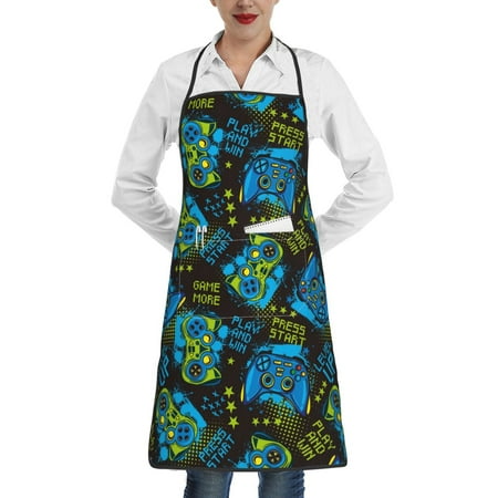 

Rocae Play Game for Kitchen Aprons for Women Adjustable Cooking Kitchen Chef Apron for Men with Pockets