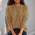 thumbnail image 4 of Womens Cropped Knit Cardigan Long Sleeve Button Up Top Breathable Fabric Sweater Jackets For Spring Fall Winter Outfits, 4 of 9