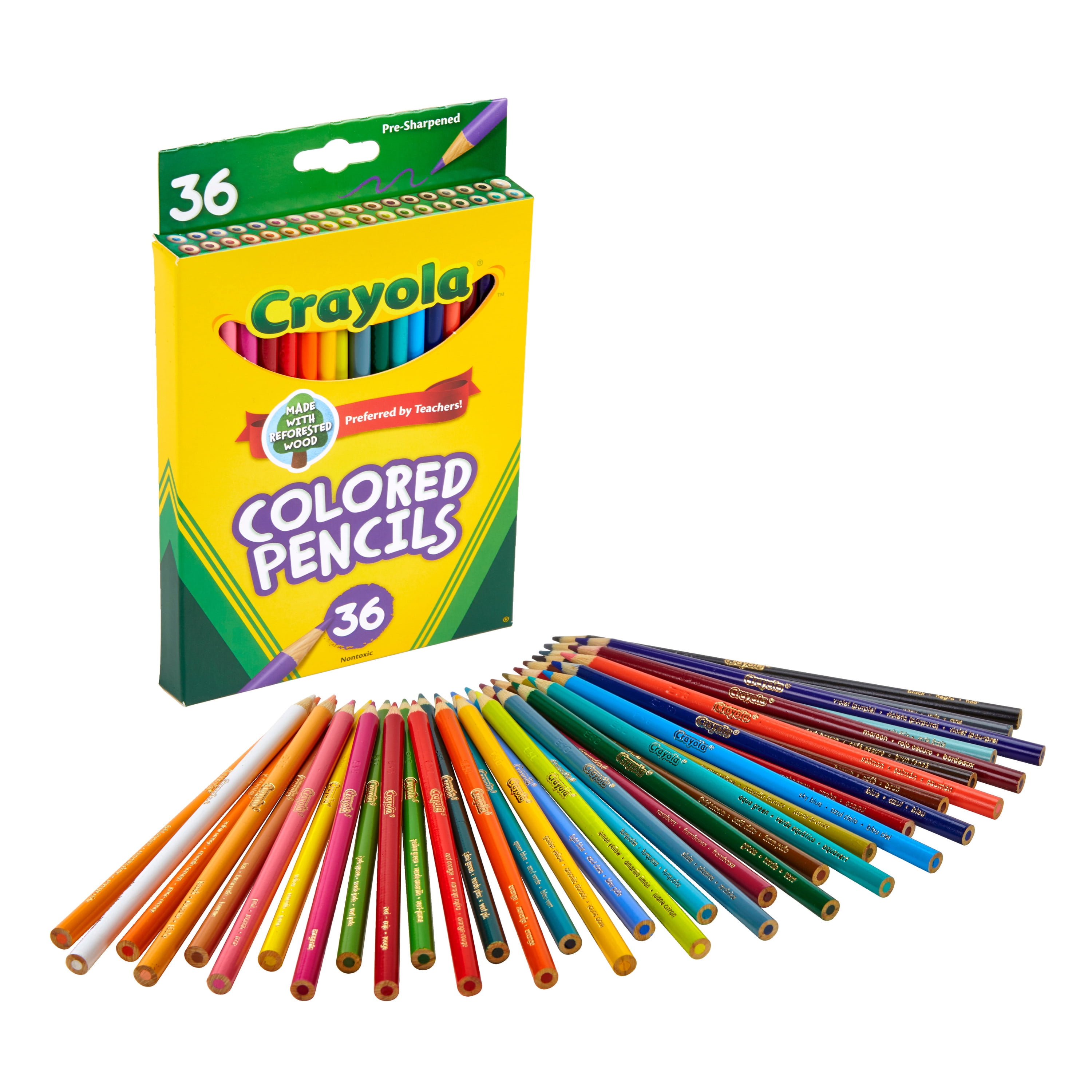 Crayola Colored Pencil Set, 36 Ct, Back to School Supplies for Kids ...
