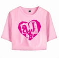 thumbnail image 4 of AJ Lee Merch Heart Logo T-Shirt For Women&Girls Midriff Short Sleeve Summer Clothing Vest Tee, 4 of 5
