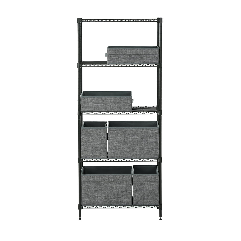 5 tier grey shelving 11.8x25.6x59in
