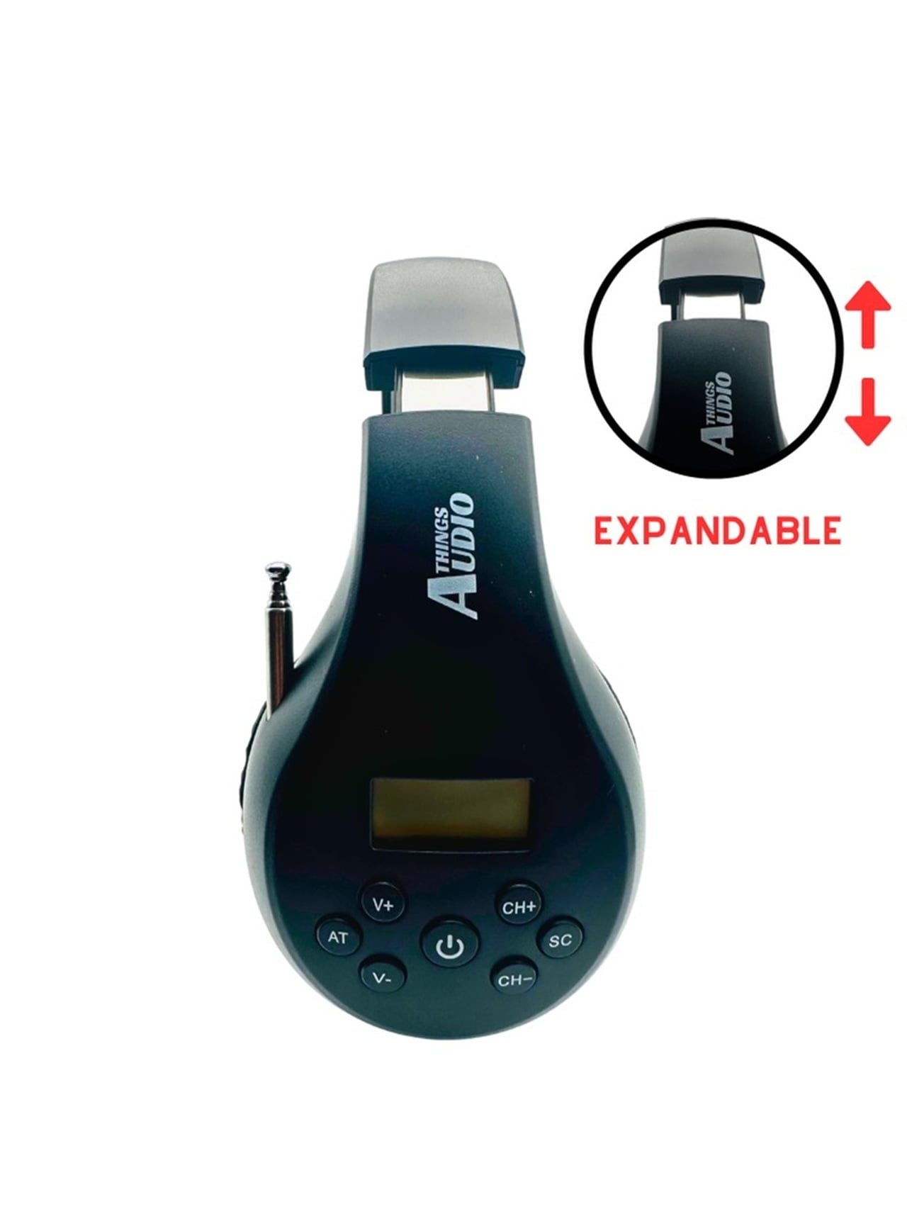 Things Audio Portable Personal FM Radio Headphones Pull-Out Antenna for Great Reception, Walking, Jogging, Relaxing, School, Talk Radio - Powered by 2AA Batteries (Not Included) - Black & Gray