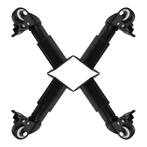 OFFIGAM 4pcs Table Legs With Wheels Black Metal Adjustable Height Strong And Durable