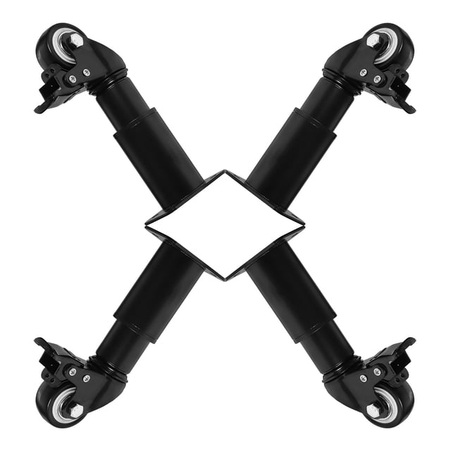 OFFIGAM 4pcs Table Legs With Wheels Black Metal Adjustable Height Strong And Durable