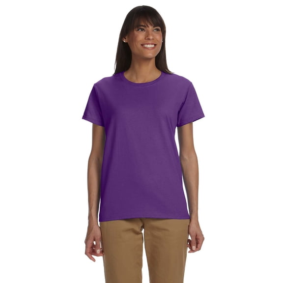 GILDAN G200L LADIES' ULTRA COTTON 6 OZ. T-SHIRT, Purple, S, Pack Of 3, Tshirts for Women