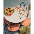 thumbnail image 4 of Fitted Round Tablecloths Table Covers 36-44in,Thanksgiving Fall Botanical Leaves Waterproof Elastic Edged Table Cloth for Kitchen Dining Holiday Party Tables Decor,Watercolor Hanging Leaf on Flax, 4 of 6