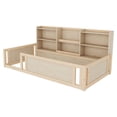 thumbnail image 4 of Bellemave Twin Size Montessori Bed with Storage Bookshelf, Wood Floor Bed Frame with High Safety Rails, Low Profile Kids Bed for Toddler Boys and Girls (Natural), 4 of 7