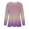thumbnail image 4 of RXIRUCGD Hauts Décontractés Mode pour Femmes Col Rond Plissé Manches Longues, Rose, Taille : TG, 4 of 5