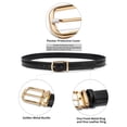 thumbnail image 5 of Maikun Belts for Men Gold Buckle Vintage Crazy Horse Leather Black Casual Belt, 5 of 7