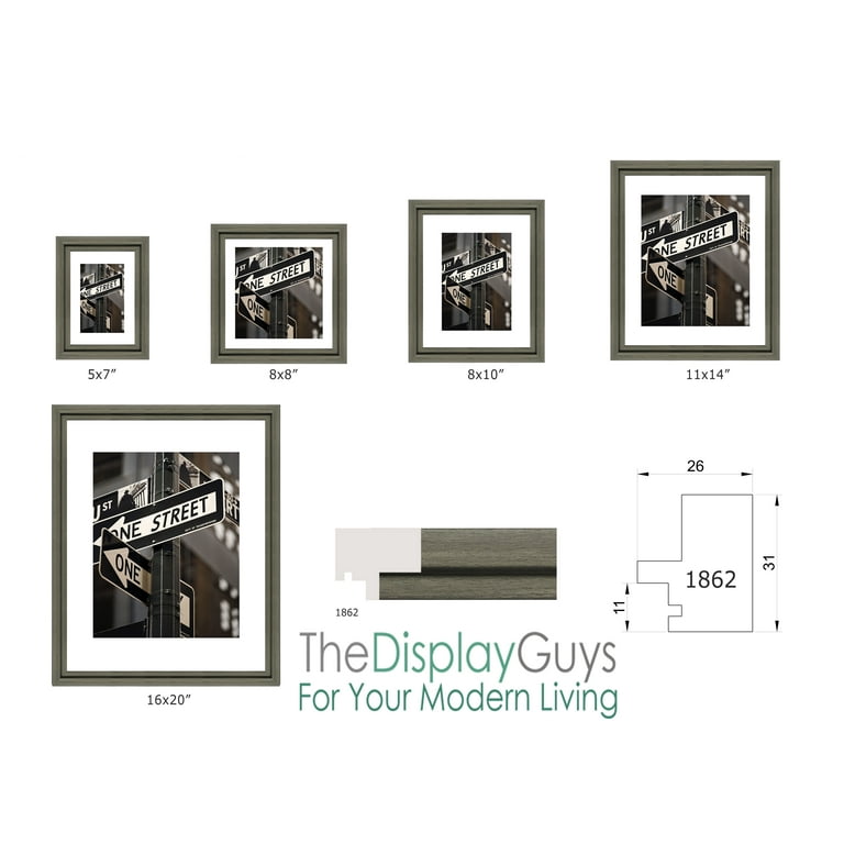 TheDisplayGuys - Contemporary Aluminum Picture Frame - Tempered