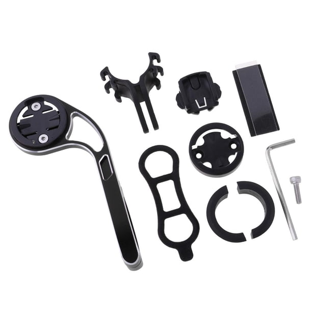 Extensor de soporte de montaje frontal para vástago de bicicleta para cámaras, cronómetros, negro kusrkot Soporte para computadora de bicicleta