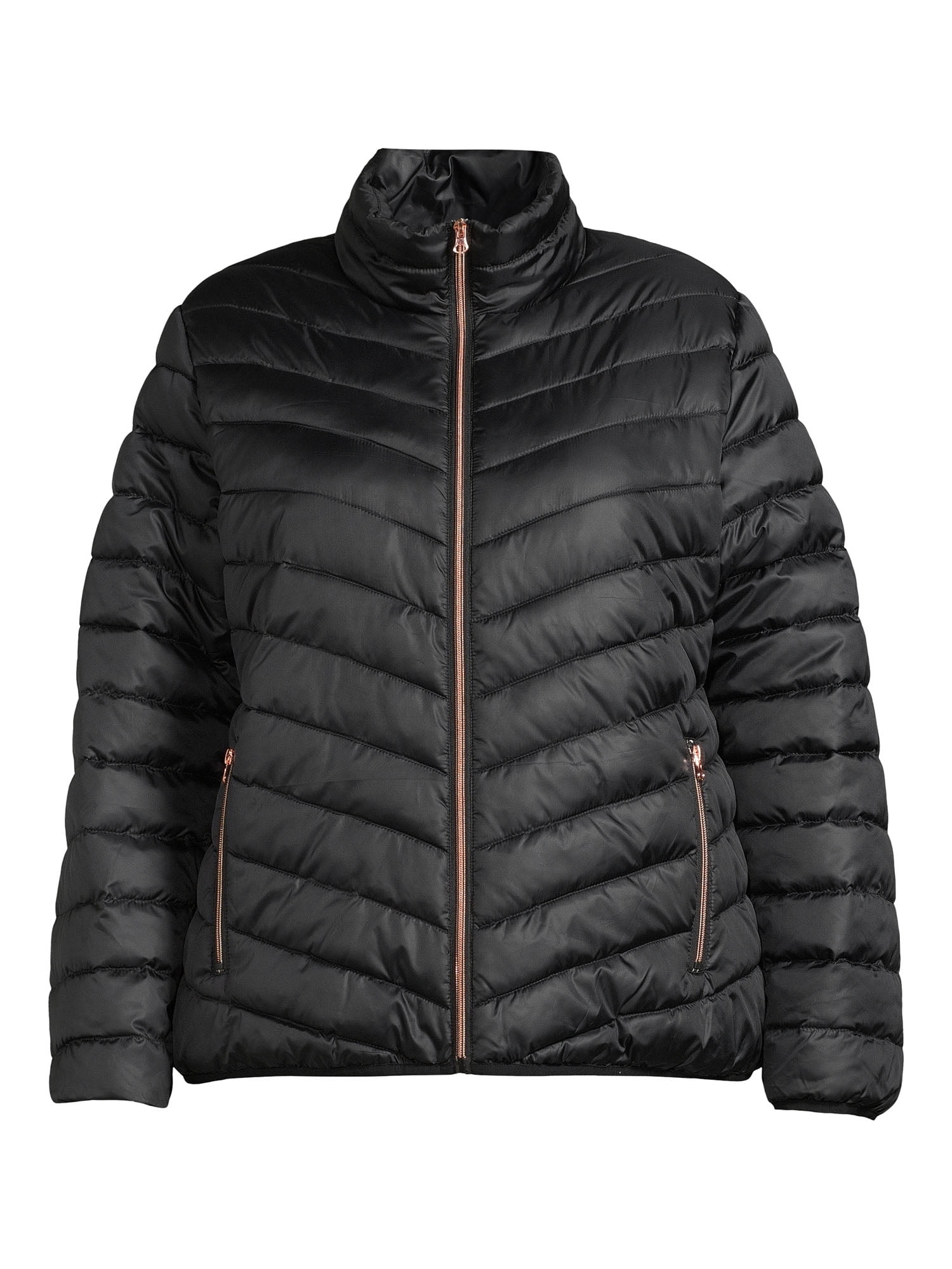 Big Chill Women's and Women’s Plus Packable Puffer Jacket, Midweight, Sizes S-3X