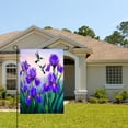 thumbnail image 2 of Amhnf Purple Iris And Hummingbirds Garden Flag For Home Outdoor Garden Yard Decor 12x18 inch, 2 of 5