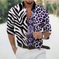 thumbnail image 1 of Camisa de hombre con cuello alto y letras para exteriores, ropa de calle de manga larga estampada, ropa de moda urbana de diseñador, informal, de talla grande, 1 of 6