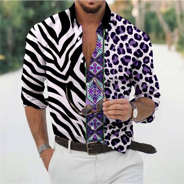 Camisa de hombre con cuello alto y letras para exteriores, ropa de calle de manga larga estampada, ropa de moda urbana de diseñador, informal, de talla grande