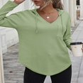 thumbnail image 2 of Relaxed Fit Women‘s Waffle Sweatshirts in Solid Color, 2 of 9
