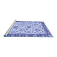 thumbnail image 2 of Ahgly Company Machine Washable Indoor Square Oriental Blue Modern Area Rugs, 6' Square, 2 of 4
