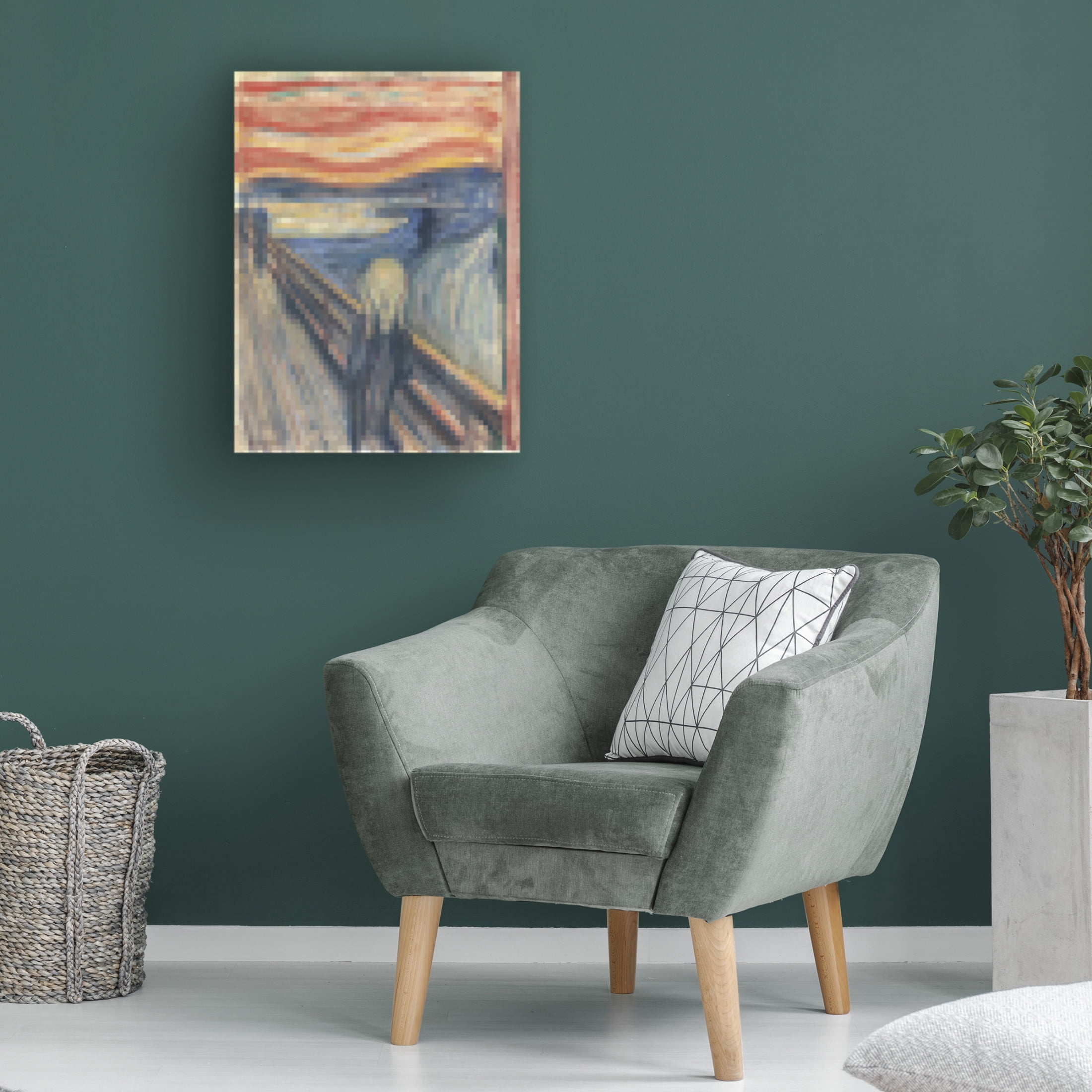 Trademark Fine Art Studio W Pixelated The Scream Canvas Wall Art