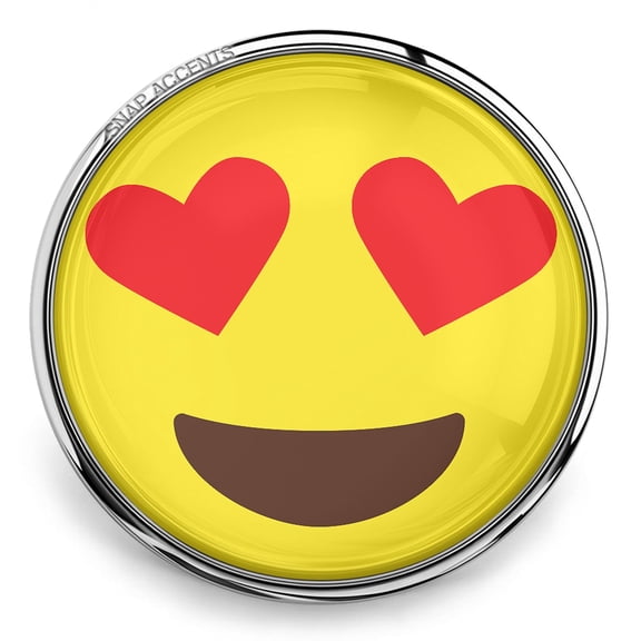 Emoji Heart Smile Snap Jewelry Ginger Charm Button, For Interchangeable DIY Customizable Accessories