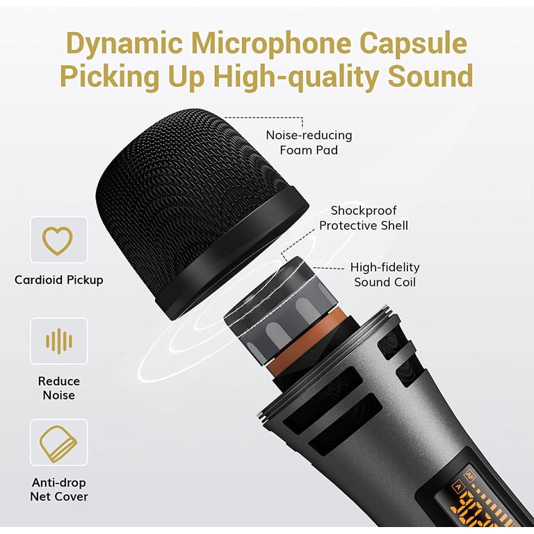 TONOR, Wireless Microphones, TW320, Dual Karaoke Microphone System