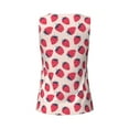 thumbnail image 5 of Xecao Strawberry print women's scoop neck, loose-fit workout tank tops for the gym., 5 of 9