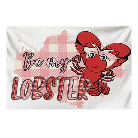 

Valentine s Day Decoration Tapestry Party Decoration Scene Photo Background Cloth Doll Lobster Pattern Proposal Ambience Tapestry Cloth