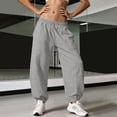thumbnail image 6 of Womens Pants Jogging Pants Sports Pants with Pockets Loose Bottom Mid Waist Exercise Casual Pants, 6 of 8