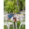 thumbnail image 2 of Outdoor Tablecloth with Umbrella Hole and Zipper, Orange Yellow Fall Round Table Cloth 54 Inch Waterproof Tablecloth, Pumpkins Botanical Thanksgiving Picnic Table Cover for Patio Camping, 2 of 7