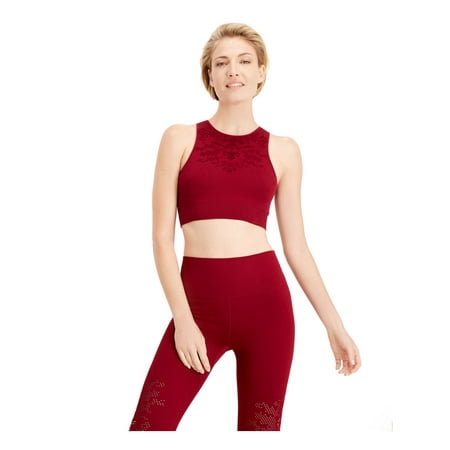 

IDEOLOGY Intimates Burgundy Nylon Pull over Perforated Seamless Sports Bra S