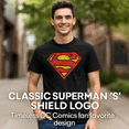 thumbnail image 3 of Bioworld Superman Logo Men's Natural Tee - Classic DC Comic Graphic T-Shirt, Cotton-XXL, 3 of 5