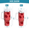 thumbnail image 3 of Beautiful Cherry Tumbler with Handle and Straw Lid 30 oz Insulated Vacuum Water Bottle Stainless Steel Travel Cup, 3 of 9