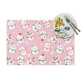 thumbnail image 4 of LNWH Christmas Pink Cartoon Snowman Pattern Placemats, 1 PCS Heat Resistant Washable PVC Table Mats, 18"x12", 4 of 6