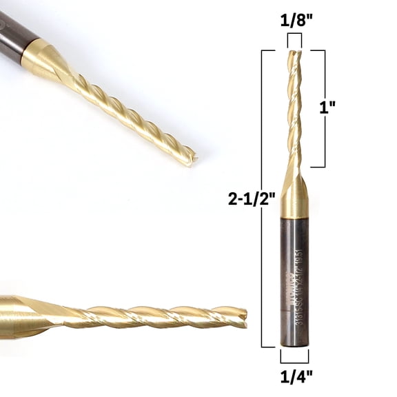 1/8" Dia. 3D Carving ZrN Coated CNC Router Bit - 1/4" Shank - Yonico 31315-SC