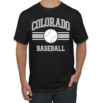 Wild Bobby City of Colorado Baseball Fantasy Fan Sports Men's T-Shirt, Black, Small