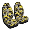 thumbnail image 7 of ZIATUBLE Camouflage Pattern Car Seat Cover Polyester Vehicle Protector Bucket Seat Cover for Trucks Van SUV 2 Pieces Set Stretchy Interior Vehicle Seat Protectors Car Decor Accessories, 7 of 7
