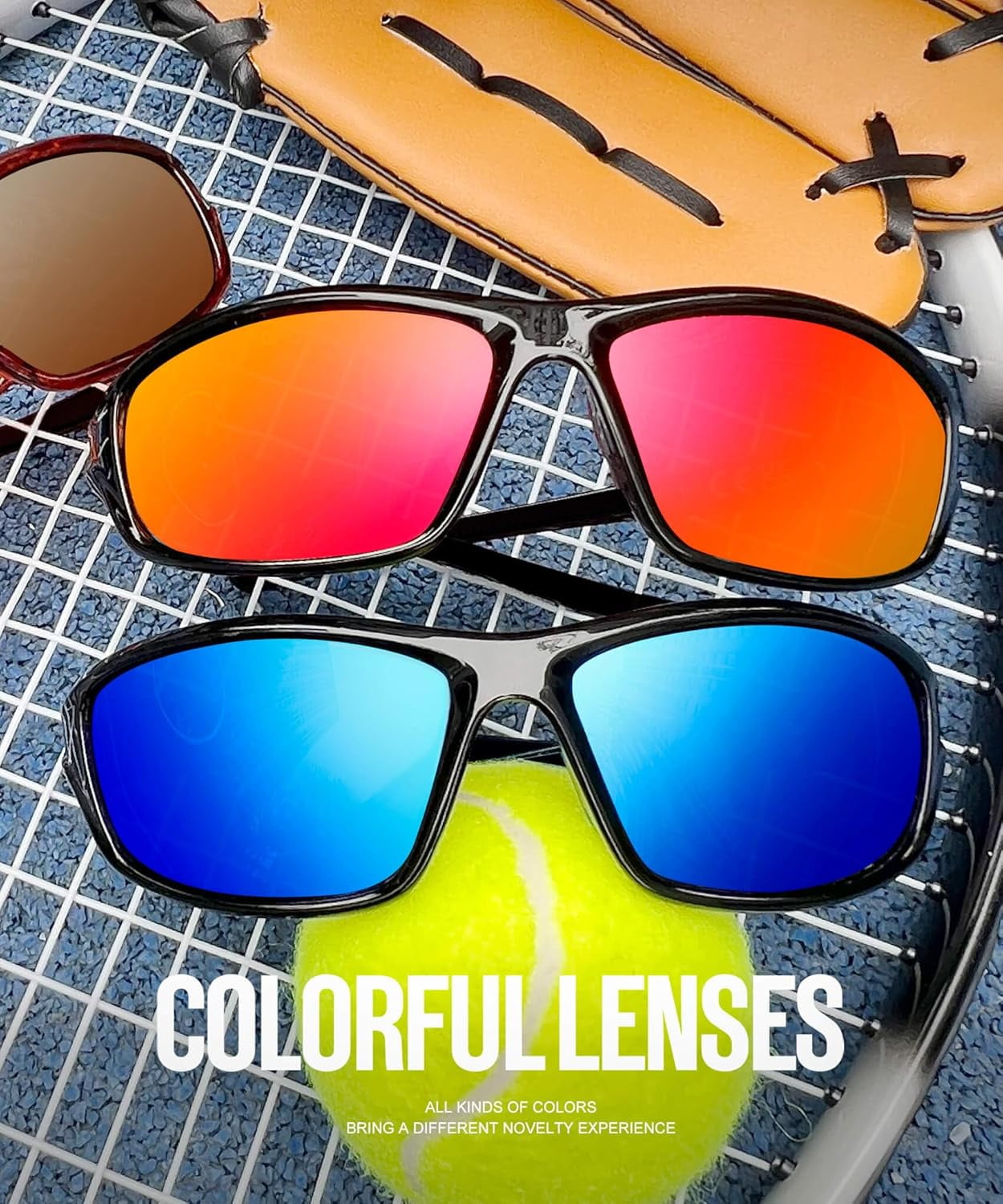 4 Pack Polarized Sunglasses-Men Sports Sun-glasses: Mens Sunglasses UV Protection for Fishing Driving Cycling