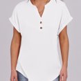 thumbnail image 4 of ​Button Down Shirts For Women, ​Cotton Boho Tops Women Cotton Spring Tshirts Dress Dresses Summer 2025 Womens Casual Black Short Outfits Vacation Mini Beach Sundresses White, 4 of 5