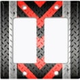 thumbnail image 6 of Metal Light Switch Plate Cover Black Red Metal V Crosshatch MET024, 6 of 13