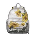 thumbnail image 1 of Boho Sunflower Students Backpack - Bright Yellow Rustic Country Floral Print with Comfortable Dual Shoulder Support, Durable Lightweight School Bag, 1 of 6