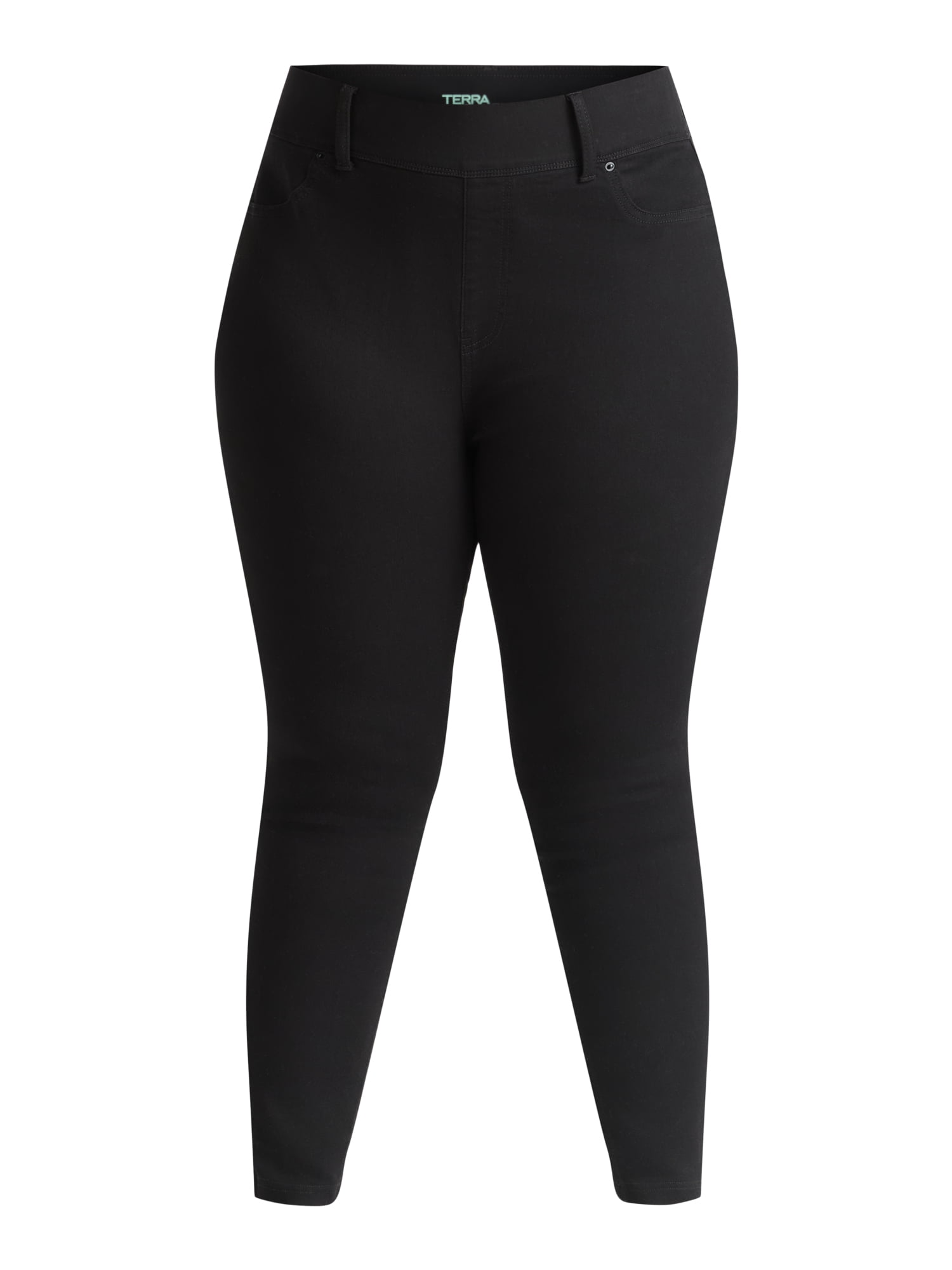 Terra & Sky Women's Plus Size High Rise Jeggings, 2-Pack, 28" Inseam, Sizes 0X-5X