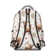 thumbnail image 3 of Highland Cow and Butterfly Print Backpack for School, Cute School Bag with Adjustable Shoulder Straps and Padded Back, 15.3"x11"x7.1", 3 of 5