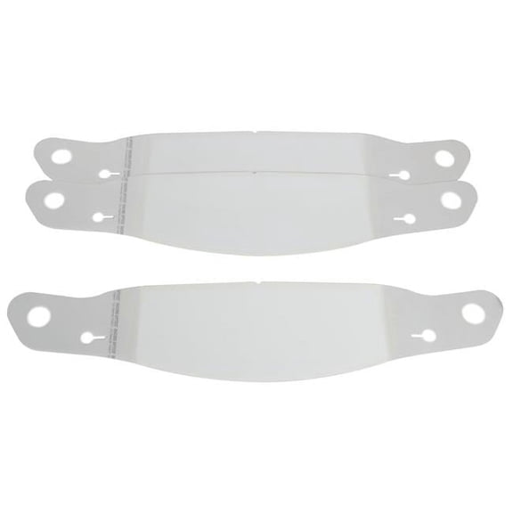 2 mm Thick Perimeter Seal Tear Off Helmet Shield with Straight Plastic Arai Bell & HJC Stand, Clear - Set of 30