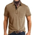 thumbnail image 1 of Men's Shirts - Product Classification Men'S Shirts Product Title Male Summer And Spring Solid Color Lapel Short Sleeve Button Neck Striped Oversized T Shirt Top, 1 of 6