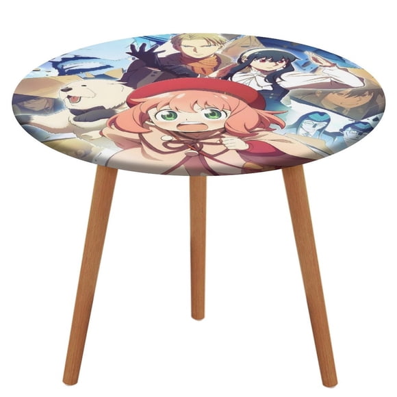 Spy × Family-theme Fitted Round Tablecloths Elastic Edged Table Covers Waterproof Table Cloth for Kitchen Holiday Party Tables Decor 120cm