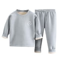 thumbnail image 2 of ATOGUTA Boys and Girls Thermal Underwear Set Ultra Soft Fleece Lined Kids Thermals Long Johns Top Bottom Warm Set for Fall Winter Green, Size 1T-8, 2 of 3